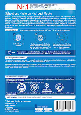 Gesichtsmaske Hydrogel Schaebens
