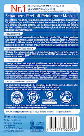 Gesichtsmaske Peel-Off Schaebens