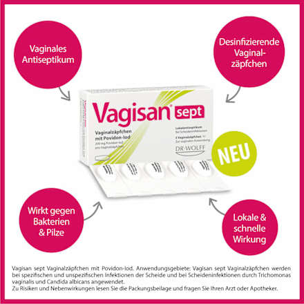 Vagisan sept Vaginalzäpfchen mit 200mg Povidon-Iod Vagisan