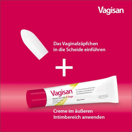 Vagisan Myko Kombi 200mg Vaginalzäpfchen + 20mg/g Creme Clotrimazol Vagisan