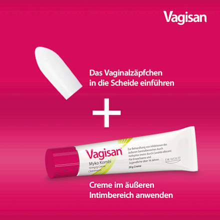 Vagisan Myko Kombi 500mg Vaginalzäpfchen + 10mg/g Creme Clotrimazol  Vagisan