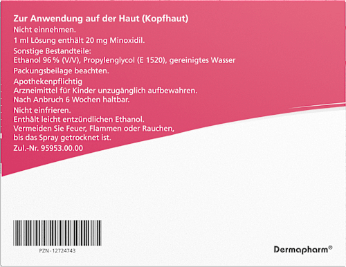 Minoxicutan Frauen, Wirkstoff: Minoxidil 20 mg/ml Spray 3 x 60 ml Minoxicutan