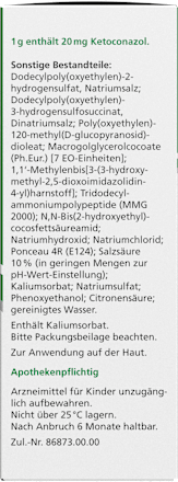 Ketozolin 2%, Shampoo, Wirkstoff: Ketoconazol Ketozolin