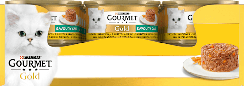 Gold Savoury Cake konzerva pro kočky kuře PURINA GOURMET