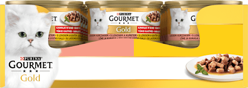 Gold konzerva pro kočky losos, kuře  PURINA GOURMET