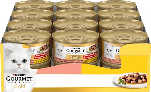 Gold konzerva pro kočky losos, kuře  PURINA GOURMET