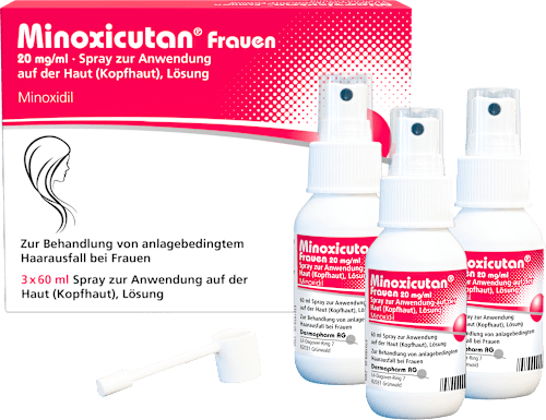 Minoxicutan Frauen, Wirkstoff: Minoxidil 20 mg/ml Spray 3 x 60 ml Minoxicutan