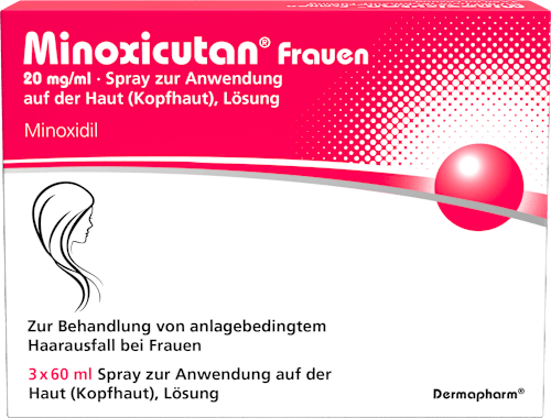 Minoxicutan Frauen, Wirkstoff: Minoxidil 20 mg/ml Spray 3 x 60 ml Minoxicutan