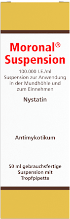 Moronal, Wirkstoff:  Nystatin, 100.000 I.E./ml Suspension Moronal