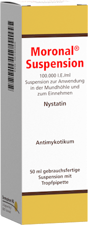 Moronal, Wirkstoff:  Nystatin, 100.000 I.E./ml Suspension Moronal