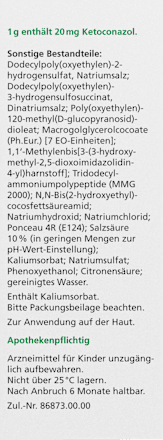 Ketozolin 2%, Shampoo, Wirkstoff: Ketoconazol Ketozolin