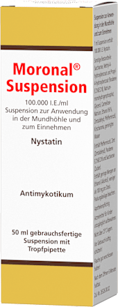 Moronal, Wirkstoff:  Nystatin, 100.000 I.E./ml Suspension Moronal