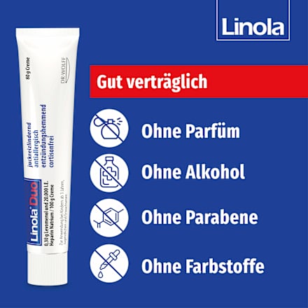 Linola Duo 0,30g Levomenol und 20.000 I.E. Heparin Natrium Creme Linola