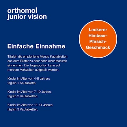 Orthomol junior Vision Kautabletten Heidelbeer-Pfirsich 30 St orthomol