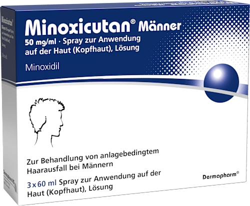 Minoxicutan Männer, Wirkstoff: Minoxidil 50 mg/ml Spray 3 x 60 ml  Minoxicutan
