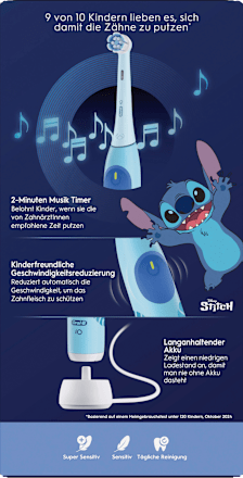 Elektrische Zahnbürste Kinder iO Stitch mit Reiseetui Oral-B