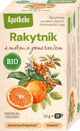 bio rakytníkový čaj s mátou a pomerančem Apotheke