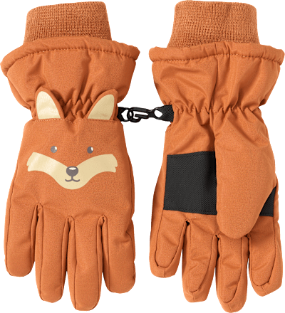 Handschuhe mit Bären-Motiv, braun, Gr. 3 PUSBLU