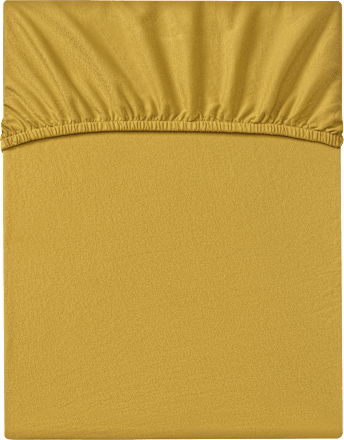Spannbettlaken Doppelgröße, senfgelb, 180 x 200 cm ALANA