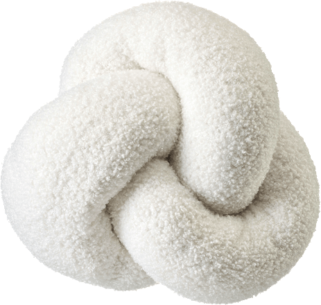 Kissen aus Boucle "Knoten", offwhite dm home