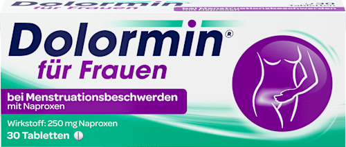 Dolormin für Frauen bei Menstruationsbeschwerden mit Naproxen 250 mg Tabletten  Dolormin