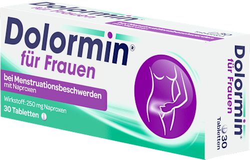 Dolormin für Frauen bei Menstruationsbeschwerden mit Naproxen 250 mg Tabletten  Dolormin