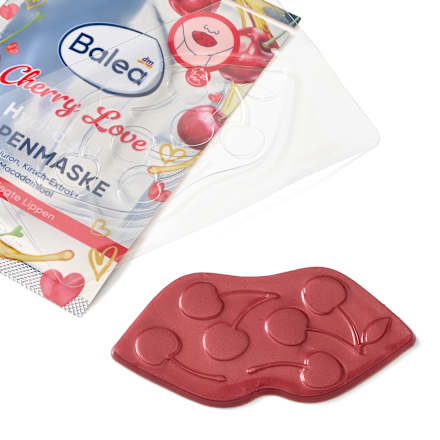 Maschera labbra in idrogel con estratto di ciliegia ed olio di macadamia Balea
