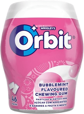 Žvečilni gumiji Bubblemint z okusom sadja in mete, brez sladkorja Orbit