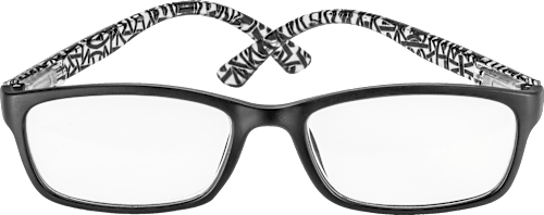 Fertig-Lesebrille schwarz-gemustert Vollrand +2,0 VISIOMAX