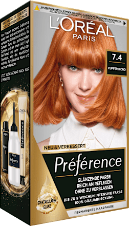 Haarfarbe 7.4 Kupferblond L'ORÉAL PARiS PRÉFÉRENCE