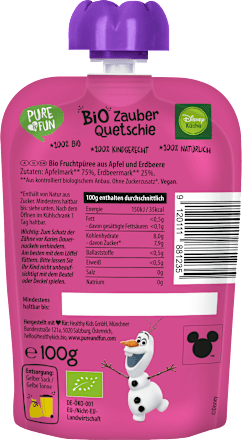 Quetschie Zauber Anna & Elsa Apfel & Erdbeere ab 12 Monaten PURE & FUN