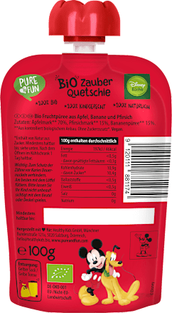 Quetschie Zauber Micky Apfel, Banane & Pfirsich ab 12 Monaten PURE & FUN