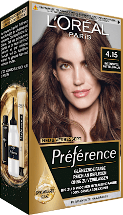 Haarfarbe 4.15 Intensives Mittelbraun L'ORÉAL PARiS PRÉFÉRENCE