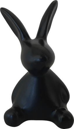 Keramikhase, sitzend, schwarz-matt (9 cm) Dekorieren & Einrichten