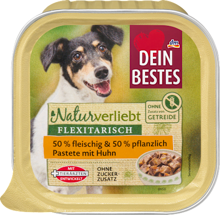 Krmivo pre psy v miske Naturverliebt Flexitarisch s kuracou paštétou Dein Bestes