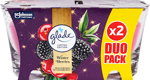 Vonná sviečka v skle Winter Berries, 2 x 112g glade