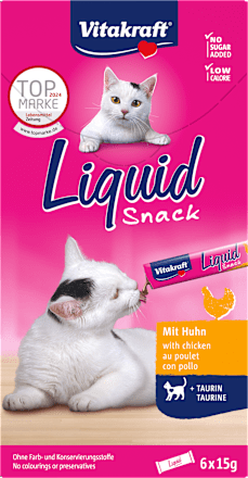Kremowa przekąska dla kota Liquid Snack, z kurczakiem i tauryną, 6x15 g Vitakraft