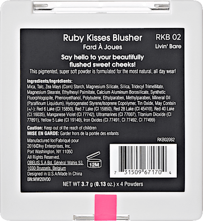 Paletă farduri obraz Living Bare RUBY Kisses