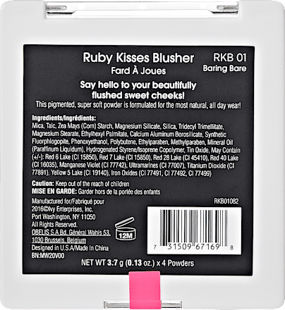 Paletă farduri obraz Baring Bare RUBY Kisses