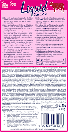 Kremowa przekąska dla kota Liquid Snack, z wołowiną i inuliną, (6x15g) Vitakraft