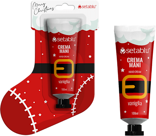 Crema mani Calza di Natale setablu