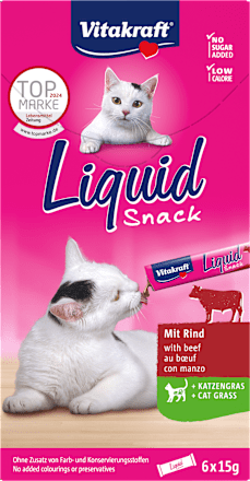 Kremowa przekąska dla kota Liquid Snack, z wołowiną i inuliną, (6x15g) Vitakraft