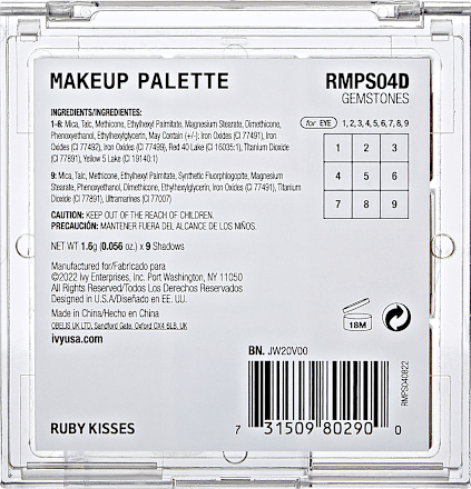 Paletă farduri pleoape Gemstones RUBY Kisses