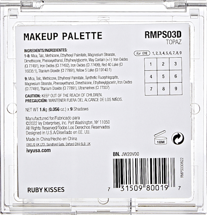 Paletă farduri pleoape Topaz RUBY Kisses