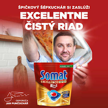 Kapsuly do umývačky riadu Excellence Premium 5in1 Somat