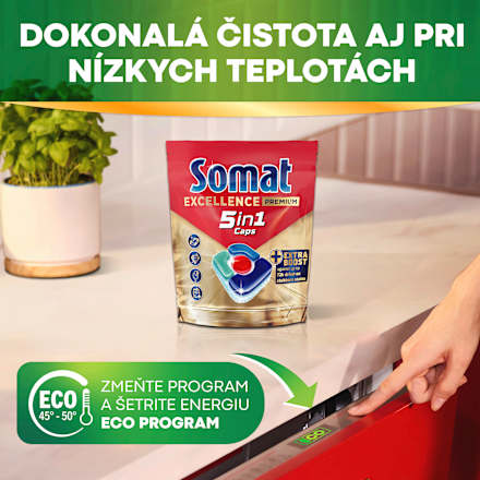 Kapsuly do umývačky riadu Excellence Premium 5in1 Somat