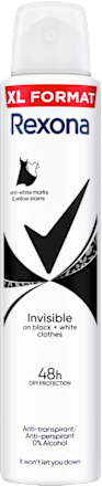Antiperspirant v spreji Invisible Black + White 48h, XL Rexona