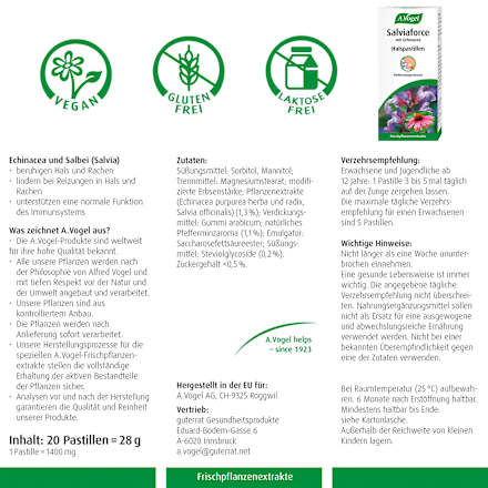 Salviaforce Halspastillen A.Vogel