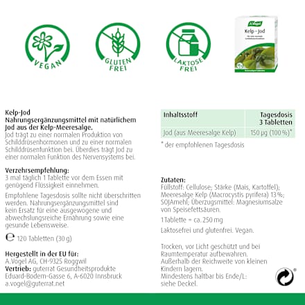 Kelp - Jod Meeresalgen-Tabletten A.Vogel