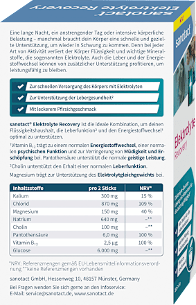 Elektrolyte Recovery Sticks sanotact